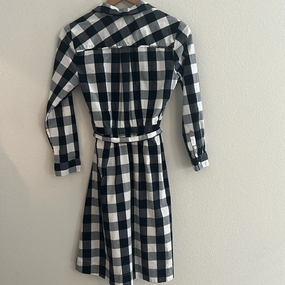 J.Crew Plaid Button-Down Shirt Dress with Belt | Size 2